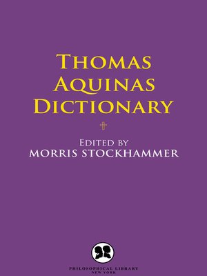 cover image of Thomas Aquinas Dictionary
